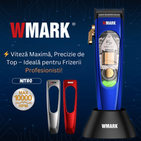 Masina Tuns Profesionala, 10.000 RPM, LED, Lame Titan, Zero Gap, USB Rapid, Rezistenta Apa, Albastra - 10