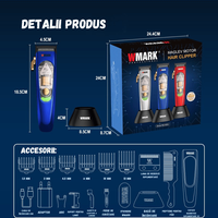 Masina Tuns Profesionala, 10.000 RPM, LED, Lame Titan, Zero Gap, USB Rapid, Rezistenta Apa, Albastra - 1