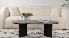 Masuta de cafea, Hanah Home, pal melaminat, lemn negru, 119x60x40 cm
