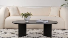 Masuta de cafea, Hanah Home, pal melaminat, lemn negru, 119x60x40 cm