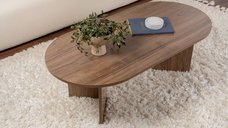Masuta de cafea, Hanah Home, pal melaminat, nuc, 119x60x40 cm