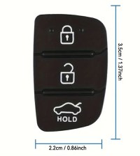 Membrana Cauciuc Butoane Cheie Auto 3 Butoane – Compatibila Hyundai, Kia – Pad pentru Telecomanda, Inlocuire Tastatura - 2