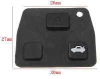 Membrana silicon butoane cheie Toyota cu 3 butoane, compatibila Yaris, Avensis, Corolla, RAV4 - 4