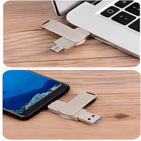 Memorie USB Dual Drive pentru Smartphone-uri, Tablete si Calculatoare, 8 Gbps, USB 3.1, USB Type-C, Metal, Argintiu - 8