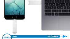 Memorie USB Dual Drive pentru Smartphone-uri, Tablete si Calculatoare, 8 Gbps, USB 3.1, USB Type-C, Metal, Argintiu