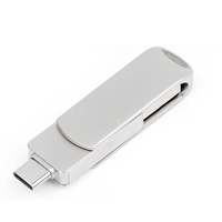 Memorie USB Dual Drive pentru Smartphone-uri, Tablete si Calculatoare, 8 Gbps, USB 3.1, USB Type-C, Metal, Argintiu - 4