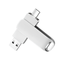 Memorie USB Dual Drive pentru Smartphone-uri, Tablete si Calculatoare, 8 Gbps, USB 3.1, USB Type-C, Metal, Argintiu - 6