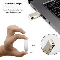 Memorie USB Dual Drive pentru Smartphone-uri, Tablete si Calculatoare, 8 Gbps, USB 3.1, USB Type-C, Metal, Argintiu - 5