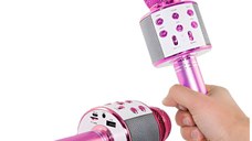 Microfon Wireless Karaoke MRG MWS858, Bluetooth, Reincarcabil, Boxa, Roz