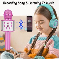 Microfon Wireless Karaoke MRG MWS858, Bluetooth, Reincarcabil, Boxa, Roz - 6