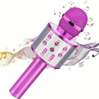 Microfon Wireless Karaoke MRG MWS858, Bluetooth, Reincarcabil, Boxa, Roz - 5