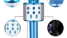 Microfon Wireless Karaoke MRG MWS858, Reincarcabil, Boxa, Albastru