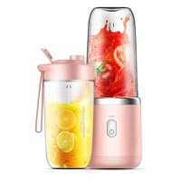 Mini Blender Portabil MRG M1153, Electric, Acumulator, 2 Recipiente, Roz - 1