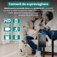 Mini camera supraveghere, 1080P, detectie miscare, baterie 2600mAh, DIY, telecomanda wireless, inregistrare in bucla - 5