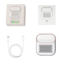 Mini Purificator portabil de aer cu ozon, GlowforHome, pana la 10 mp, LCD, 3600mAh, autonomie 36H, alb - 1