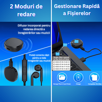 Mini reportofon digital cu microfon ascuns magnetic, activare vocala, MP3 Player, Z13 - 128 GB - 7