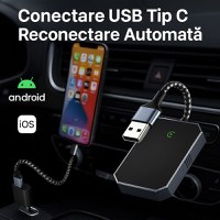 Modulator Auto 2 in 1 CarPlay Wireless – Modulator FM Multifunctional, Compatibil iPhone si Android - 5