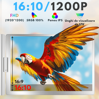 Monitor Extensibil si Portabil pentru laptop, Qova®, 3 Ecrane Full HD 1200P de 14" inch, sRGB 100%, pliabile si rotative - 11