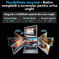 Monitor Extensibil si Portabil pentru laptop, Qova®, 3 Ecrane Full HD 1200P de 14" inch, sRGB 100%, pliabile si rotative - 3