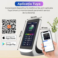 Monitor masurare calitate aer, 8 in 1, Wifi, CO2, TVOC, HCHO, concentratie poluanti PM1.0, PM2.5, Tuya - 5