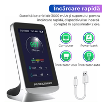 Monitor masurare calitate aer, 8 in 1, Wifi, CO2, TVOC, HCHO, concentratie poluanti PM1.0, PM2.5, Tuya - 4