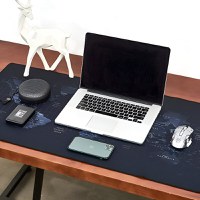 Mousepad Mare Cauciucat pentru Gaming, Birou, Office, Antiderapant, Cusaturi Anti-Rupere, model Harta Lumii, 90 x 40cm - 1