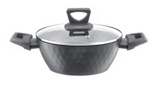 Oala cu capac 20cm, 1.9L, invelis Qualum Basic Stone Edition, AMBITION Diamond