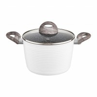 Oala inalta cu capac AMBITION Wavy, 20cm, 3.8L, invelis Qualum Basic Stone - 1