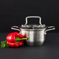 Oala inox cu capac 14cm, 0.75L, AMBITION Hugo - 1
