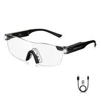 Ochelari cu lupa, zoom vision, led-uri ultra bright, reincarcabili usb, compatible cu ochelari de prescriptie, negru - 3