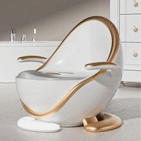 Olita pentru copii cu senzori de lumini anti-alunecare vas detasabil usor de curatat manere ajustabile sezut moale gold - 7