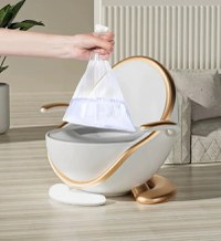 Olita pentru copii cu senzori de lumini anti-alunecare vas detasabil usor de curatat manere ajustabile sezut moale gold - 4