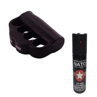 Pachet autoaparare, electrosoc tip pumnal, negru, 110 V si spray paralizant 90 ml - 6