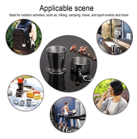 Pahar pliabil din metal pentru camping, CRT, Premium Cup, cu capac tip breloc, 150 ml - 3