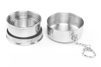 Pahar pliabil din metal pentru camping, CRT, Premium Cup, cu capac tip breloc, 150 ml - 5