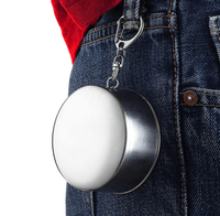 Pahar pliabil din metal pentru camping, CRT, Premium Cup, cu capac tip breloc, 150 ml - 6