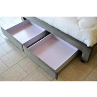 Pat, 160 x 200 cm, Terasino gri cu 4 sertare, tapitat catifea, somiera inclusa - 5