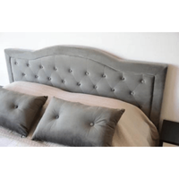 Pat, 160 x 200 cm, Terasino gri cu 4 sertare, tapitat catifea, somiera inclusa - 4