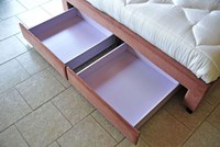 Pat, 160 x 200 cm, Terasino roz cu 4 sertare, tapitat catifea, somiera inclusa - 5