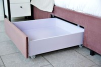 Pat, 180 x 200 cm, Terasino roz cu 4 sertare, tapitat catifea, somiera inclusa - 3