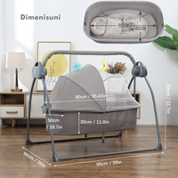 Patut Electric pentru Bebelusi cu Functie de Leganare Automata, 5 Viteze Ajustabile, Temporizator Inteligent 8-60 Min - 8