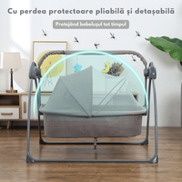 Patut Electric pentru Bebelusi cu Functie de Leganare Automata, 5 Viteze Ajustabile, Temporizator Inteligent 8-60 Min - 7