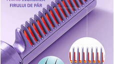 Perie Mini de Indreptat Parul Violet, 3 Trepte de Temperatura, Reincarcabila si Portabila, Ceramica 2 in 1