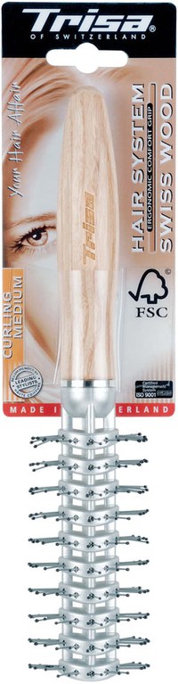 Perie pentru par Trisa Swiss Wood Styling Medium 601721, nude - 1