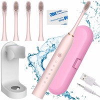 Periuta de dinti electrica reincarcabila sonica, 42.000 miscari/minut, 6 moduri smart de curatare cu temporizator, 4 cap - 7