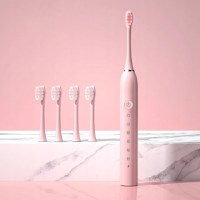 Periuta de dinti electrica reincarcabila sonica, 42.000 miscari/minut, 6 moduri smart de curatare cu temporizator, 4 cap - 2