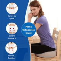 Perna Ortopedica Sezut, Spuma cu Memorie, Birou/Masina, Antialunecare, Coccis, Dureri Lombare, Sciatica, Hemoroizi - 4