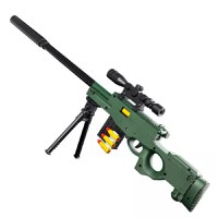 Pistol de jucarie cu gloante moi, incarcare manuala, culoare alb cu negru, incarcatura din burete - 1