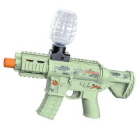 Pistol electric cu bile din hidrogen de gel cu 5000 bile, ochelari de protectie si cablu de incarcare, 28x31 cm, Verde - 1