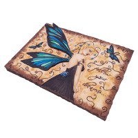 Placheta decorativa IdeallStore®, Zana Viselor, rasina, lucrata manual, 15.5 cm, multicolor - 2